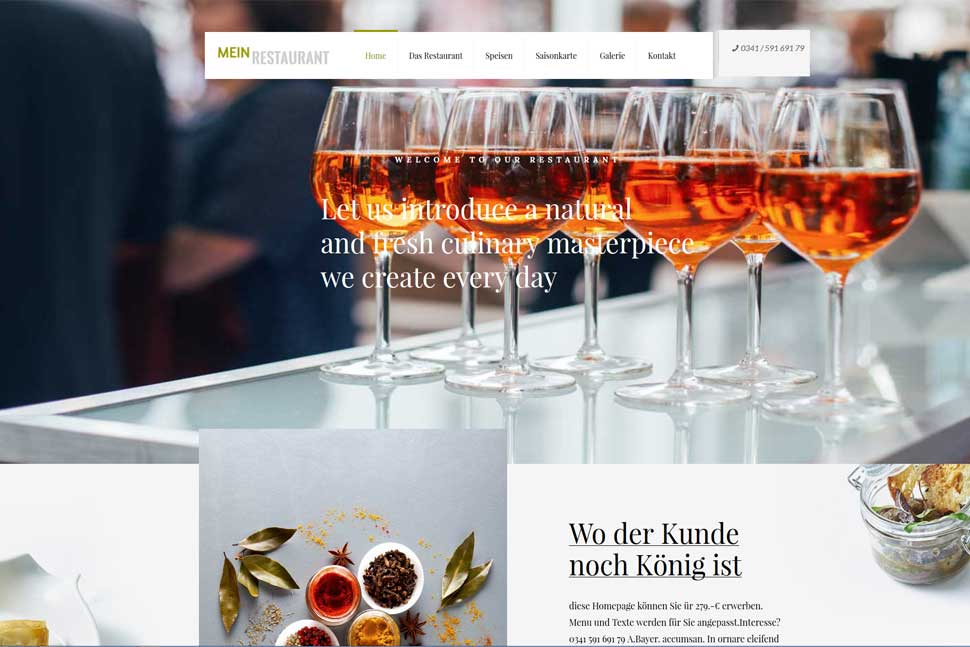 Homepage Demo Hotel, Restaurant