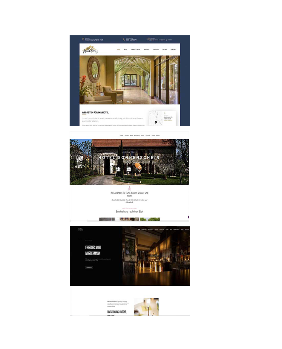 Hotel-Website auf Desktop, Tablet und Smartphone
